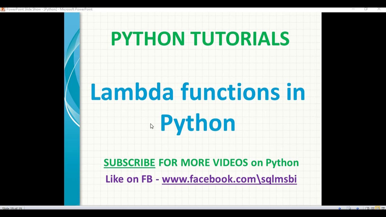 Python Tutorial Lambda Functions In Python Python Anonymous