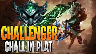 I TOOK MY RIVEN INTO PLAT!CHALLENGER RIVEN ONE TRICK! - League of Legends