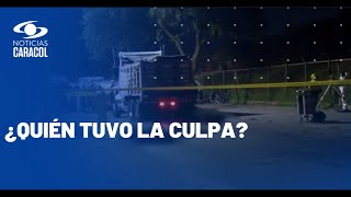 Duro choque entre moto y camión en Bogotá deja un muerto