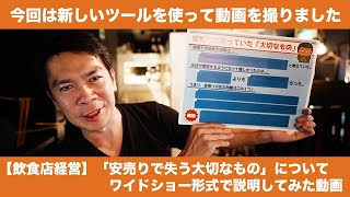 【飲食店経営】「安売りで失う大切なもの」についてワイドショー形式で説明してみた動画