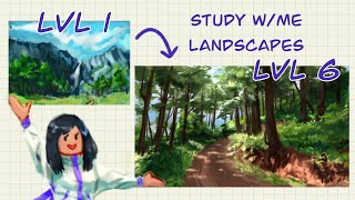 🌱How I learned landscapes in 7 studies! 🌱| Beginner Tips and tricks to background art #drawwithme
