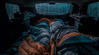 10 Hours ⚡️ Rain Sound On Window Car with Thunder SoundsㅣSleep, Study and Relaxation, Meditation