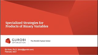 Models with Products of Binary Variables Webinar Video