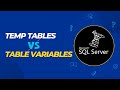 SQL Server: Temporary Tables vs Table Variables | Stack MJ