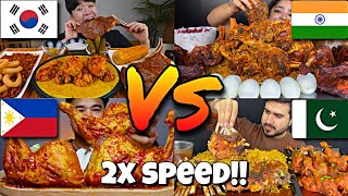 2x Speed!! 🔥TOP FAMOUS Mukbangers From different COUNTRIES 🇮🇳🇰🇷🇹🇷🇵🇭🇻🇳🇵🇰 ASMR FASTMOTION Compilations