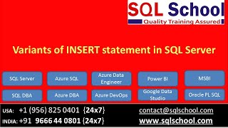What is the difference between BULK INSERT and Individual INSERT? Insert Statement Variants ?