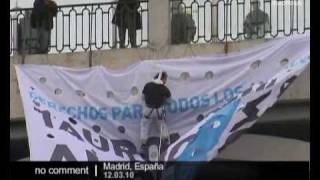 Protest against bullfighting in Madrid