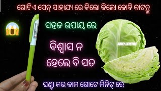 କିଲୋ କିଲୋ ବନ୍ଧା କୋବି କାଟନ୍ତୁ ଗୋଟାଏ ପେନ୍ ସାହାଯ୍ୟ ରେ//ଘଣ୍ଟା କର କାମ ଗୋଟେ ମିନିଟ୍ ରେ //5  kitchen tips