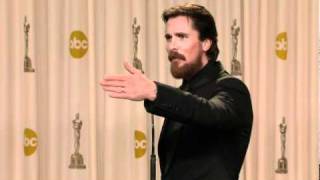Christian Bale Oscars Press Room part 1