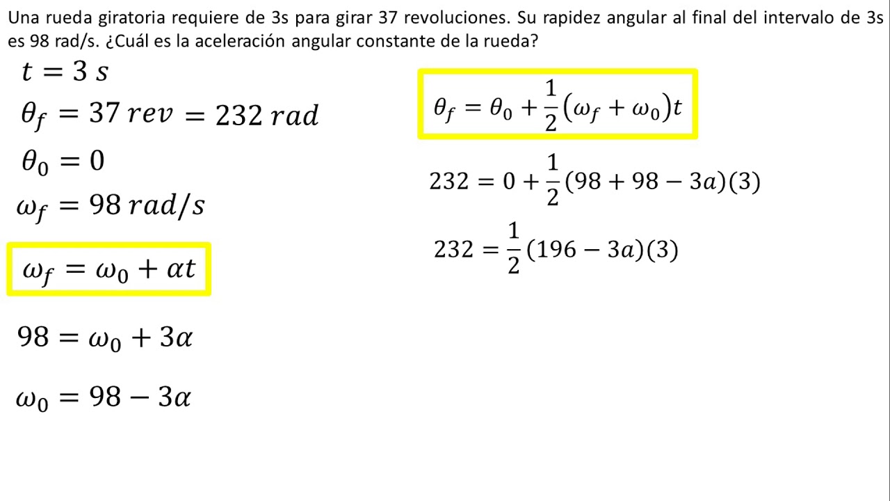 Física | Cinemática Rotacional | Ejemplo 7 - YouTube