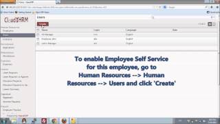 CloudHRM - How to set up an employee record and enable Employee Self Service