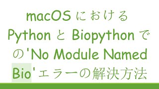 macOSにおけるPythonとBiopythonでの'No Module Named Bio'エラーの解決方法