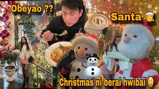 🎄Christmas ni obeyao berai hwikhw 🧑‍🎄…naidw …🥰||PUJA BORO|| Christmas theme cafe 🧑‍🎄🎄🥰