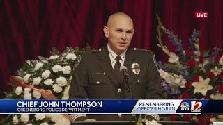 Greensboro Police Chief John Thompson extends condolences to Officer Horan's family