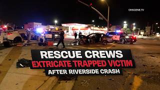 Rescue Crews Extricate Trapped Victim After Riverside Crash