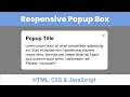 How to Create Responsive Popup Box using HTML, CSS & JavaScript