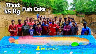 40KG 7 FEET ARAPAIMA CAKE MAKING / OMKV 1 MILLION CELEBRATION 🎉 ARAPAIMA FISH CAKE