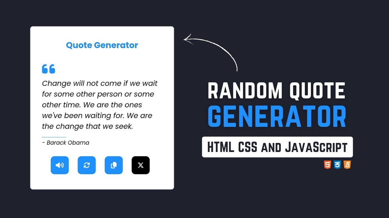 Random Quote Generator In Html Css Javascript Random Quote