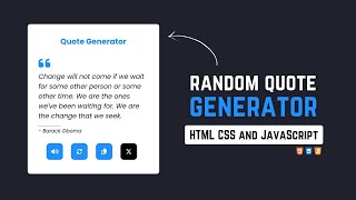 Random Quote Generator in HTML CSS & Javascript | Random Quote Generator in Javascript