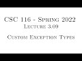 C++ Programming (Spring 2022) - Lecture 3.09 - Custom Exception Types
