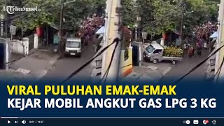 Viral Puluhan Emak-emak Kejar Mobil Gas LPG 3 Kg, Warganet Sindir Lagu Oke Gas