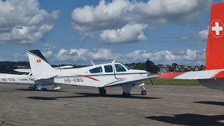 spott LSGE runway 09 beechcraft bonanza, cessna, piper Tristan in the piper