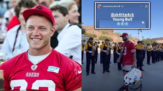 49ers Christian McCaffrey acknowledges ASU RB Cam Skattabo rocking his jersey before big game