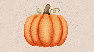 How to Paint an Easy Watercolor Pumpkin in Procreate