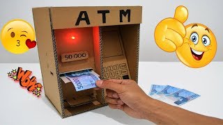 Ternyata Begini Cara Membuat Mesin ATM dari Selembar Kardus Bekas, Mainan Anak