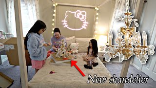 We Bought A New Chandelier For Our Daughters Hello Kitty Room! 🎀