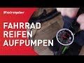 Fahrradreifen aufpumpen: Blitzventil, Autoventil und französisches Ventil