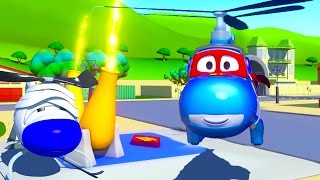 Carl Transform and the Helicopter in Car City | Cars &Trucks construction cartoon (for children)