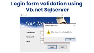 Login form validation using vb.net sqlserver