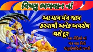 વિષ્ણુ ભગવાન નાં| આ માત્ર મંત્ર જાપ કરવાથી અનેક અવરોધ થશે દૂર|| Vishnu Bhagavan