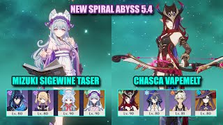 NEW Spiral Abyss 5.4 | Mizuki Sigewine Taser \u0026 Chasca VapoMelt | Genshin Impact