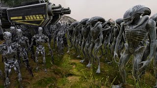 T-45 & T-800 Terminator vs 2,000,000 Aliens | Ultimate Epic Battle Simulator 2 | UEBS 2