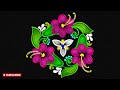 beautiful flower rangoli with 7 4 dots 🍃 easy rangoli design easy dots kolam flower muggulu