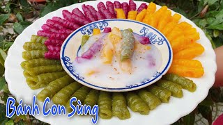Bánh Con Sùng Se Tay✅Cách Làm Đơn Giản 3 Màu Mềm Dẻo Ăn Cùng Nước Cốt Sánh Mịn Thơm Ngon | Lê Phúc
