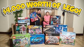 $4,000 WORTH OF LEGOS!!! World's Biggest LEGO Set, 2 Gold Play Buttons, Mail Opening + GIVEAWAY!