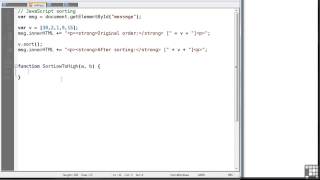 Javascript Programming Tutorial | Array Sorting