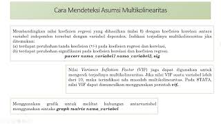 Uji Multikolinearitas STATA Moderating Variabel