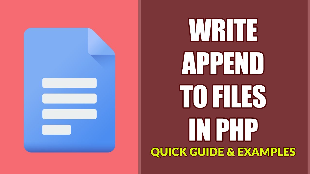 How To Write Append To Files In PHP - YouTube