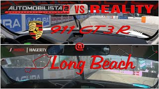 Automobilista 2 vs Reality | Porsche 911 GT3 R @ Long Beach /w Track Guide