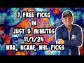 NBA, NCAAF, NHL Best Bets for Today Picks & Predictions Friday 11/1/24 | 7 Picks in 5 Minutes