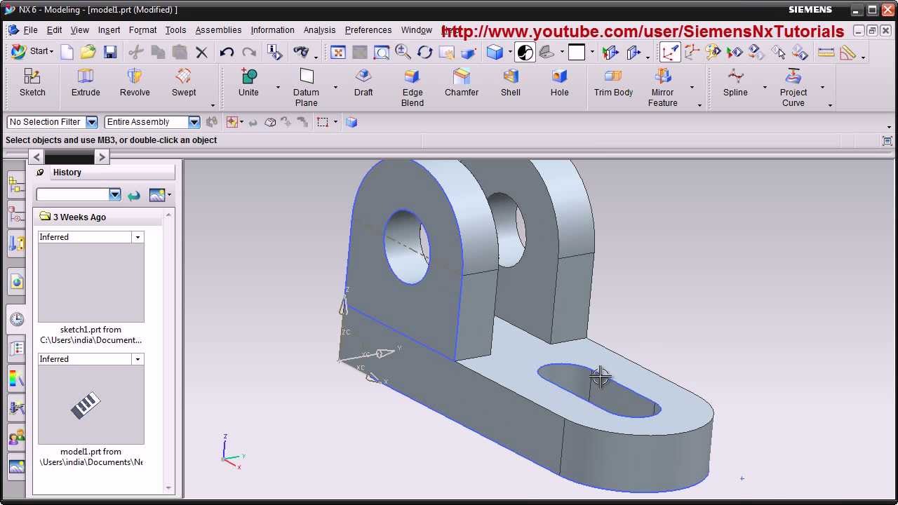 Siemens Nx CAD Basic Modeling Training Tutorial For Beginner - 2 | UG ...