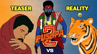 PUSHPA 2 teaser vs reality | where is pushpa? | 🤣 funny video | allu arjun | rashmika | mv creation