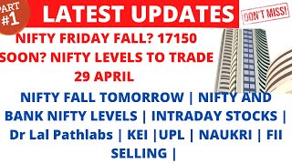 LATEST SHARE MARKET NEWS💥29 APRIL💥NIFTY FALL SOON?💥FII BUYING💥NAUKRI💥DR LAL💥UPL PART-1
