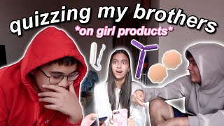 QUIZZING MY BROTHERS ON GIRL PRODUCTS - VLOGMAS DAY 9