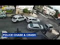 Car being pursued by Delaware County police crashes in Philadelphia