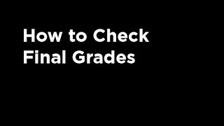 How to Check Final Grades